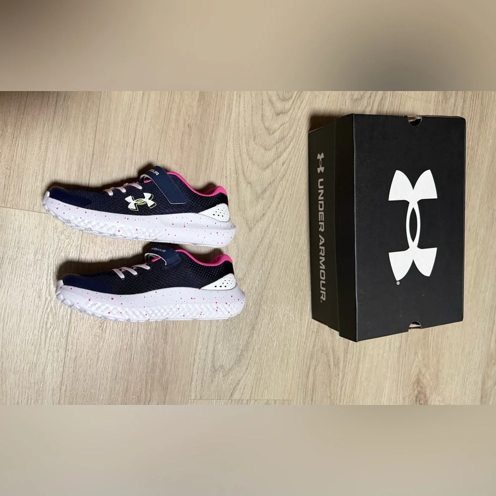 Under Armour Kids Navy and Pink Sneakers